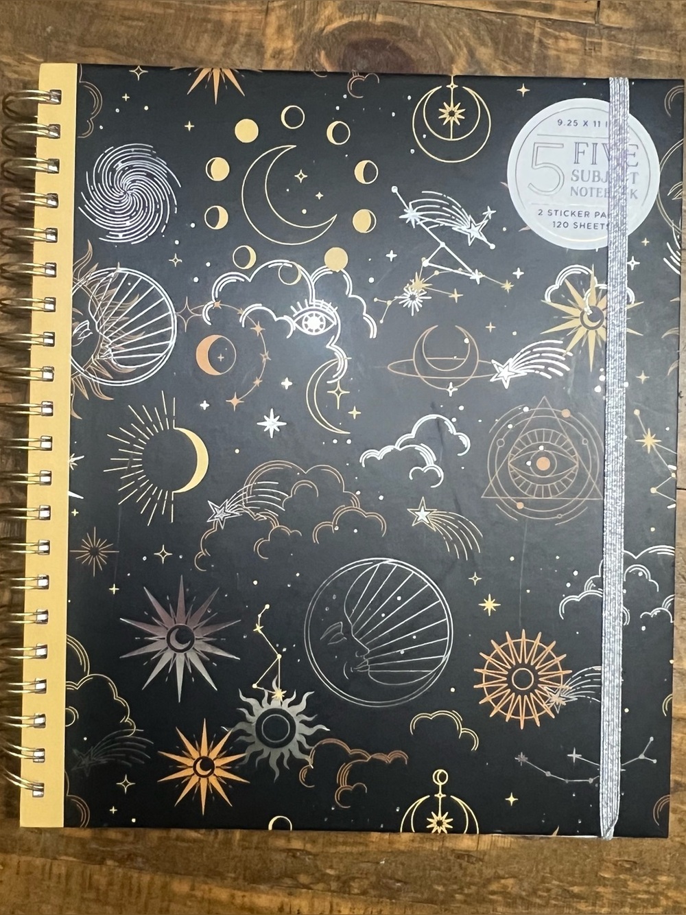 Celestial Spiral-Bound Notebook - Black & Gold: Deluxe Notebook bundle